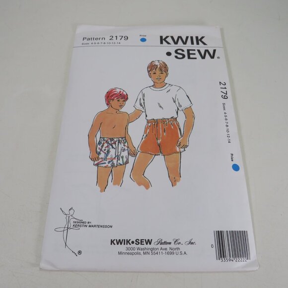 Kwik Sew 2179 Clothing Pattern Easy Boys Shorts 4-14 UNCUT unopened - Picture 2 of 6